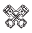 two crossed pistons vector image