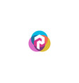 letter p logo design colorful circles overlay vector image vector image
