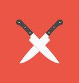 two crossed knife vector image vector image