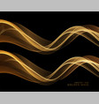 Golden flow on black background abstract shiny Vector Image