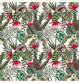exotic plants leaves flowers abstract color vector image vector image