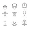 public transportation related icons thin icon set vector image