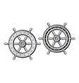 ship wheel in vintage engraving style rudder vector image