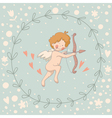 wreath cupid vector image vector image