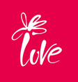 love flower lettering template vector image vector image