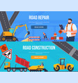 road construction and repair horizontal banner vector image