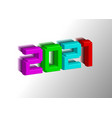 3d numerals 2021 made colorful toy plastic sign vector image