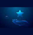 digital star in abstract hand success concept vector image