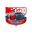 hot rod logo with a vintage car and custom vector image vector image