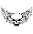 skull with angel wings vector image vector image