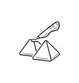 3d doodler pen and pyramids hand drawn outline vector image