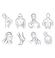 body parts pain set man feels location vector image