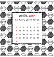 english calendar 2017 vector image