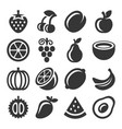 fruits icons set on white background vector image