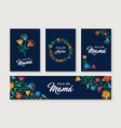 happy mother day spanish flower greeting card set vector image vector image