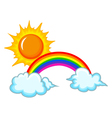 sunrainbow and cloud vector image