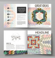 business templates for square design bi fold vector image vector image