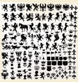set of vintage heraldic elements for design vector image