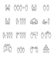 team and teamwork thin line silhouettes business vector image