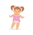 girl with ponytails making first steps adorable vector image