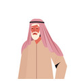 old arab man in traditional clothes senior arabic vector image