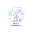 project management blue gradient concept icon vector image