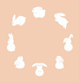 2023 lunar new year cute rabbits round frame vector image
