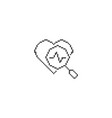 checking heart beat healthy heart check pixel art vector image vector image