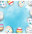 easter eggs on watercolour background vector image