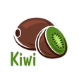 kiwi fruit with green juicy slice vector image