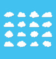 white cloud icons collection on blue vector image vector image