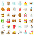 coffee related icon set flat stye vector image