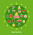 firefighting flat concept vector image vector image