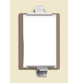 metallic clamps on the sheet of paper vector image