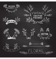 set of chalk floral design elements vector image