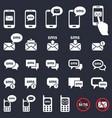 sms and mail icons smartphone speech bubbles vector image vector image