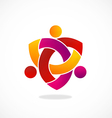 circle people teamwork group logo vector image