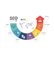 infographic template seo optimization diagram vector image