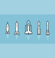space rocket icon set spacecraft launch vector image