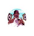 afroamerican rap singer vector image