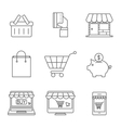online shopping icons line vector image vector image