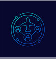 airplane and passengers flight capacity line icon vector image vector image