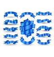 blue ribbon banner collection vector image vector image