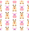 seamless pattern with rabbit and teddy bear vector image vector image
