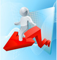 silver man business chart arrow vector image vector image