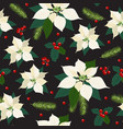 christmas seamless pattern with poinsettia plant vector image vector image