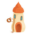 cute forest fairy house cartoon gnome building vector image vector image
