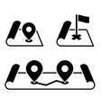 navigation pin on map icons set vector image vector image