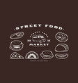 stock set of fast food icons and elements vector image