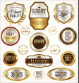 gold and silver labels with laurel wreath vector image vector image